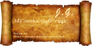 Jánoska Györgyi névjegykártya