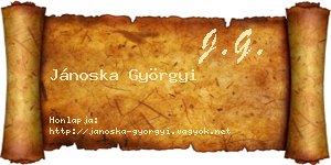 Jánoska Györgyi névjegykártya